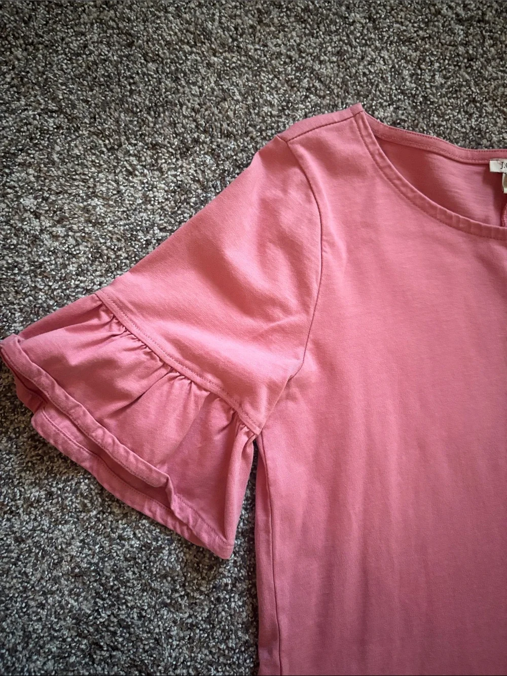 J. Crew Rose Pink Ruffle Sleeve Shift Dress